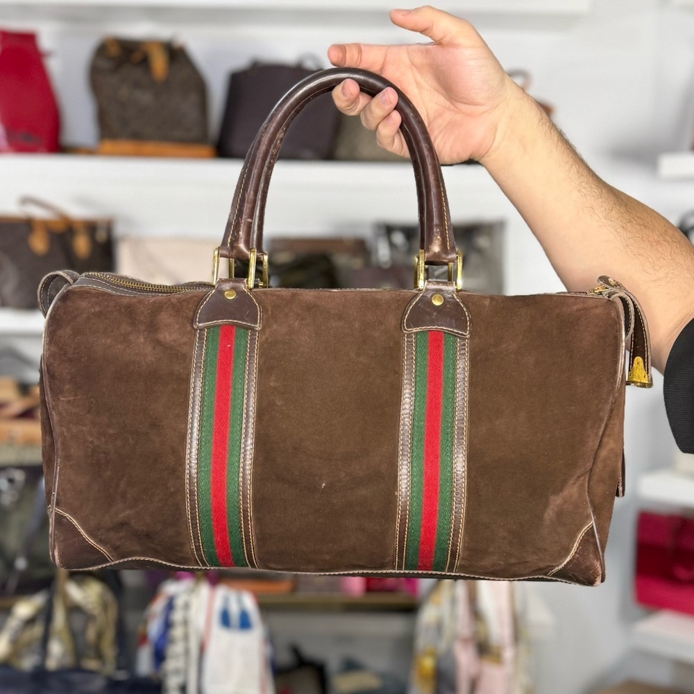 Gucci Rare Suede Duffle Bag